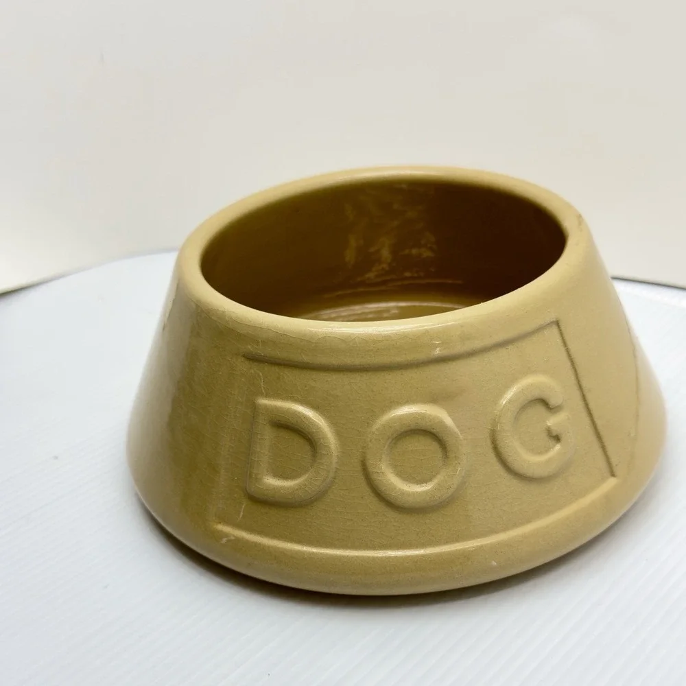 Mason Cash English Stoneware Dog Bowl MCM Style Non Tip Floppy Ear 1.6L Tan